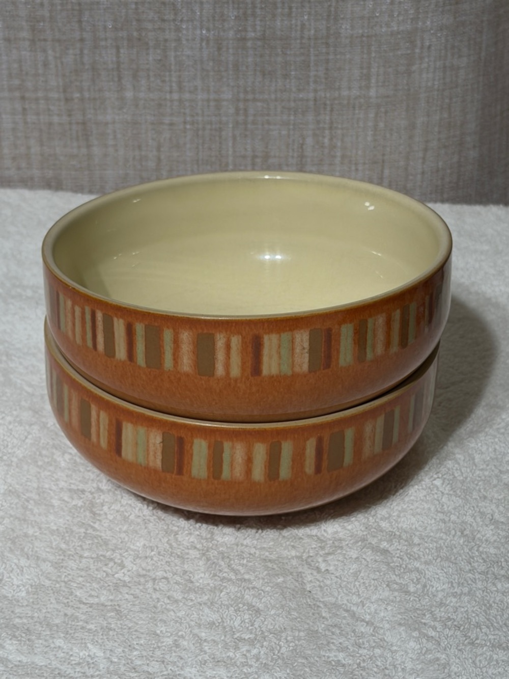 Denby England Fire Stripe Serving Bowl x 2 - Picture 3 of 10